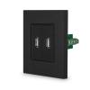 One 2 USB Datendosen Schwarz LUXUS-TIME 