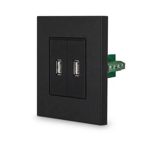 One 2 USB Datendosen zur Daten�bertragung Schwarz LUXUS-TIME 