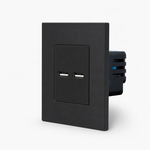 One 1-fache USB Dose Schwarz LUXUS TIME