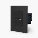 One 1-fache USB Dose Schwarz LUXUS TIME