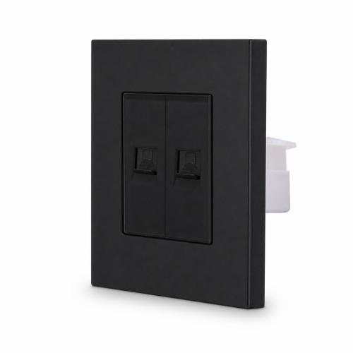 One 2 Netzwerk Module CAT6 Schwarz LUXUS-TIME