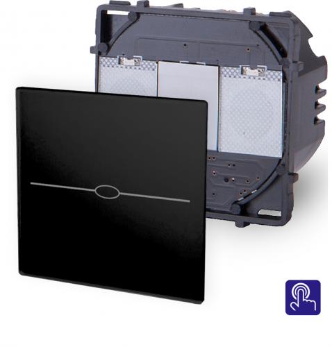 LUX Touchscreen Lichtschalter Modul Ein/Aus 1 Fach schwarz LX-701-12