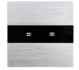 Alu 2-facher Lichtschalter Touch Silber LX-702-M302-11 M3 