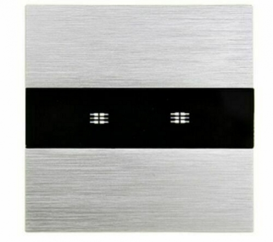 Alu 2-facher Funk Lichtschalter Touch Silber  LX-702R-M302-11 M3 