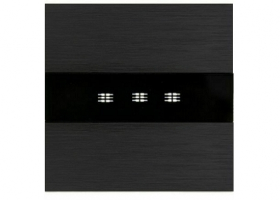 M3 Lichtschalter 3 Fach Alu Blende + Modul schwarz LX-703-M303-12