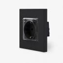 One Steckdose mit Deckel Schwarz LUXUS-TIME 