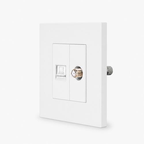One Netzwerk CAT6 + SAT Modul Wei� LUXUS-TIME 
