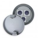 Bodentank Bodensteckdose Rund + Steckdosen + USB-C LX-GR-D160