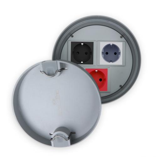 Bodentank Bodensteckdose Rund + 3 Steckdosen LX-GR-D160