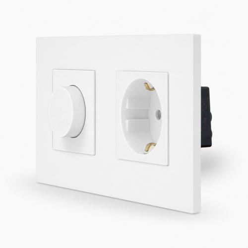 One Drehdimmer + Steckdose Wei� LUXUS-TIME