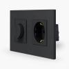 One Drehdimmer + Steckdose Schwarz LUXUS TIME