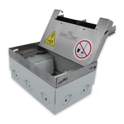 Edelstahl Bodentank 2x Steckdose + Netzwerk LX-FM-204-2x211-2xNetz