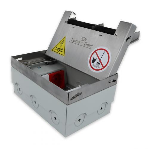 Edelstahl Bodentank 3x weie + 1x rote Steckdose LX-FM-204