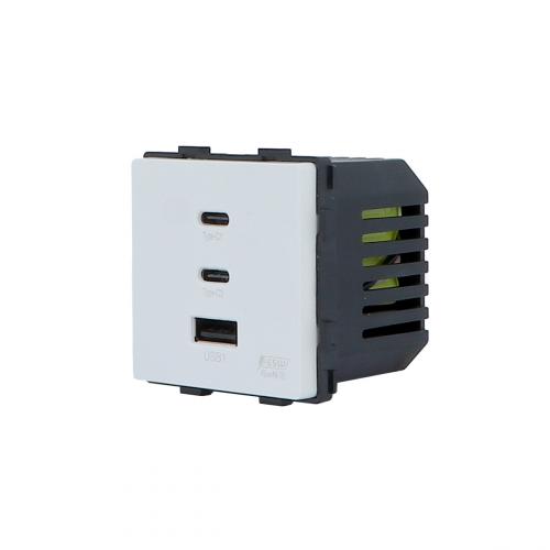 USB C+A Schnellladegert 65W Wei Luxus-Time
