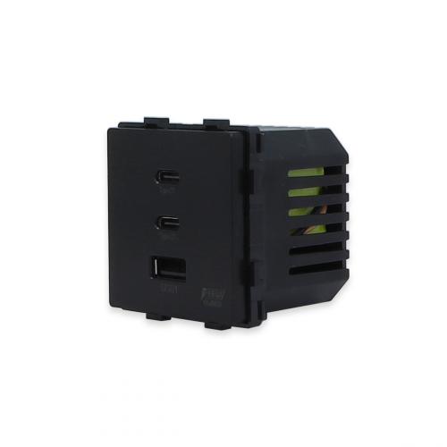 USB C+A Schnellladegert 65W Schwarz Luxus-Time