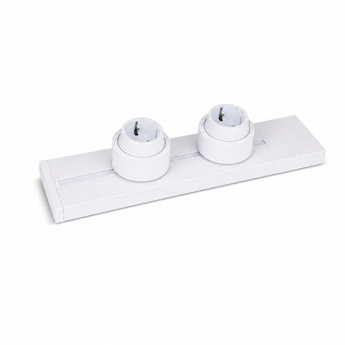 Steckdosenschiene mit zwei Steckdosen 40cm AP Wei�