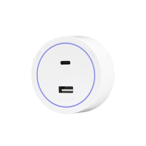 USB A+C Modul 10W f�r Steckdosenschienensystem Beleuchtet Power Track Wei�