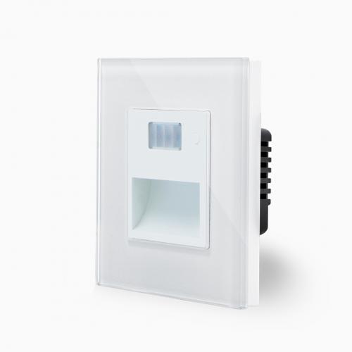 Glas Treppenbeleuchtung mit Bewegungsmelder Wei� LX-SR02-BG1-11 LUXUS-TIME 