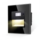 Glas Treppenbeleuchtung mit Bewegungsmelder Schwarz LX-SR02-BG1-12 LUXUS-TIME 