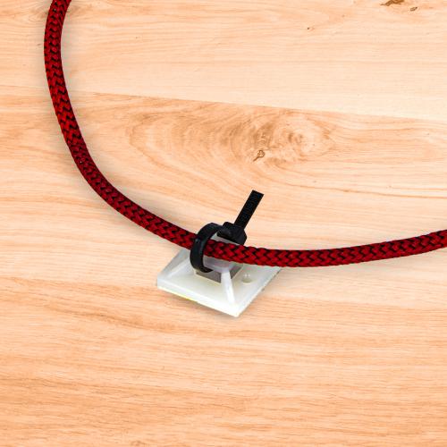1 Stück Klebesockel für Kabelbinder Befestigungssockel Montagesockel 30x30mm Weiß