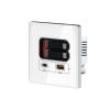 20W Schnelllade Steckdose mit 2x USB-C & Teleskop-Ladeleitung Glas Wei