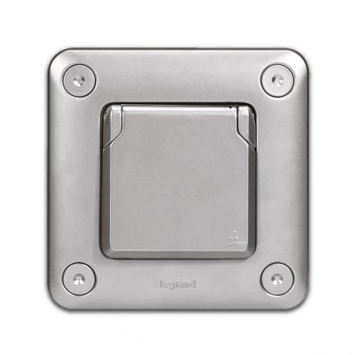 Soliroc Auensteckdose Silber IP55 IK10 LX880-851-251-77211 Legrand 