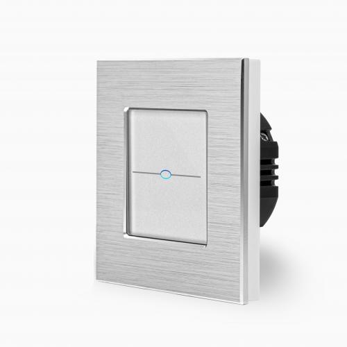 Alu 1-facher Lichtschalter Touch Silber/Wei LXBA1/701-11 LUXUS-TIME