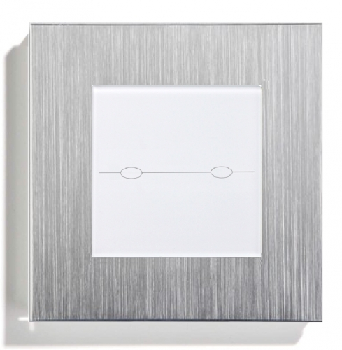 LUX Serienschalter Lichtschalter 2 Fach Aluminium Rahmen weiß/weiß LXBA1-11-LX-702-11