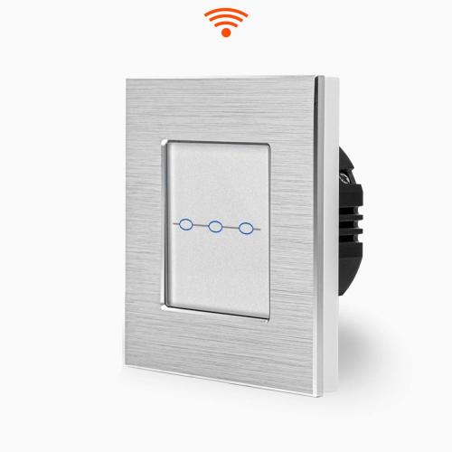 Alu WLAN Rollladenschalter Touch Silber/Wei LUXUS-TIME 