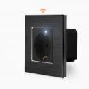 Alu WLAN Steckdose Schwarz mit Alurahmen LUXUS-TIME 