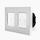 Alu 1-facher + 2-facher Dimmer Touch Silber/Wei LXBA2/P-701D-702D-11 POINT 