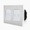 Alu 1-facher + 2-facher Dimmer Touch Silber/Wei LXBA2/P-701D-702D-11 POINT 