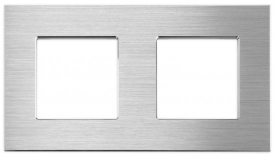 Aluminium Rahmen 2 Fach in Silber LUXUS-TIME / POINT / KRONE