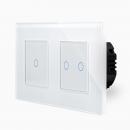 Glas 1-facher + 2-facher Dimmer Touch Wei LXBG2/P-701D-702D-11 POINT 