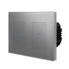 Glas 1-facher Lichtschalter + Dimmer Touch Grau POINT 