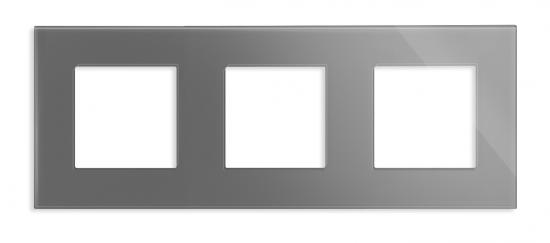3-facher Glas Rahmen Grau LXBG3-15 LUX / POINT / KRONE LUXUS-TIME 