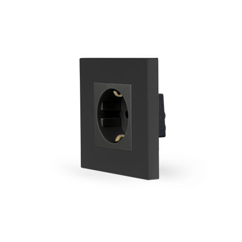 One 1-fache Steckdose Schwarz ONE-Serie LXBK1-12-71-12 LUXUS-TIME 