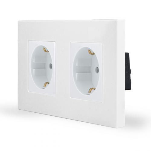 One 2-fache Steckdose Wei� ONE-Serie LXBK2-11-71-11 LUXUS-TIME 