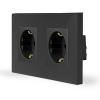 One 2-fache Steckdose Schwarz ONE-Serie LXBK2-12-71-12 LUXUS-TIME 
