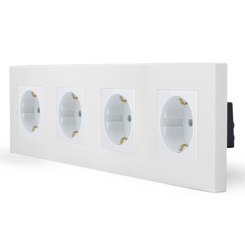 One 4-fache Steckdose Wei� ONE-Serie LXBK4-11-71-11 LUXUS-TIME 