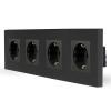 One 4-fache Steckdose Schwarz ONE-Serie LXBK4-12-71-12 LUXUS-TIME 