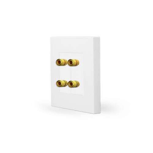 One 2 Lautsprecher-Anschl�sse Wei� LXW-MP021-BK1-11 LUXUS-TIME 