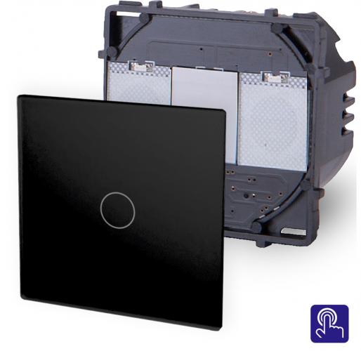 POINT Touchscreen Lichtschalter 1 Fach Modul in Schwarz P-701-12