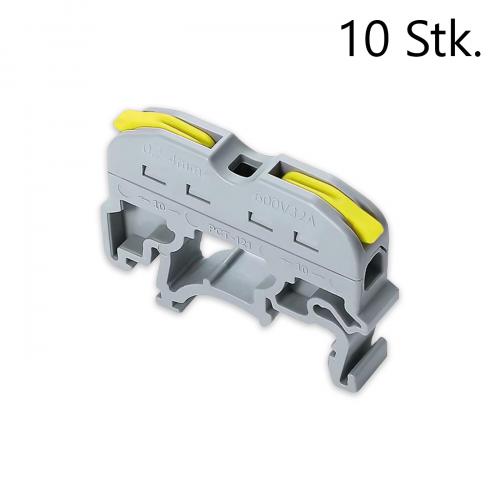 10x Reihenklemme Verbindungsklemme fr Hutschiene PCT-121-Yellow