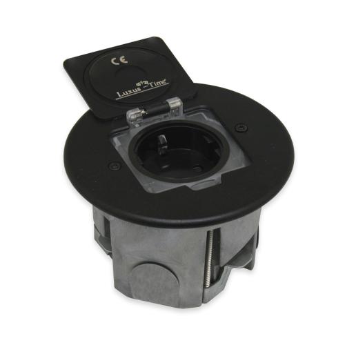 Bodensteckdose Wandsteckdose mit Steckdosen-Modul - IP44 Schwarz 