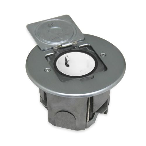 Bodensteckdose Wandsteckdose mit Steckdose - IP44 Silber