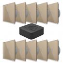 Smart Home Starterpaket-4 in gold (Licht- + Wechsel-/Kreuzschalter) LIVOLO Funk 