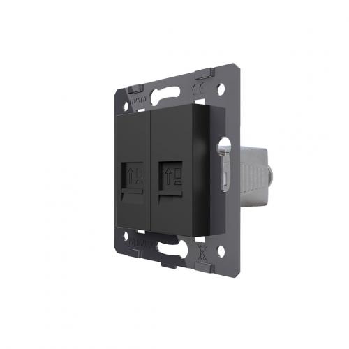 2-faches LAN-Modul CAT8.1 Schwarz  LIVOLO 
