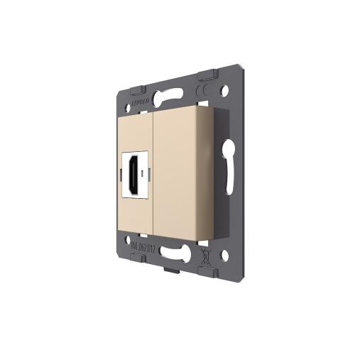 Multimedia-Wandanschluss (HD-kompatibel) 1-faches Modul Gold VL-C7-1HD-13 LIVOLO 