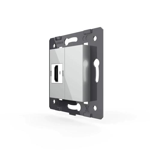 Multimedia-Wandanschluss (HD-kompatibel) 1-faches Modul grau LIVOLO